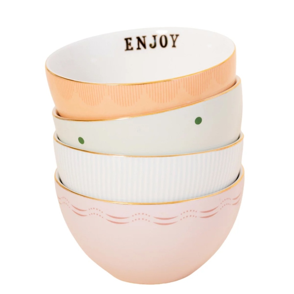 Yvonne Ellen Set of 4 Bowls Slogan